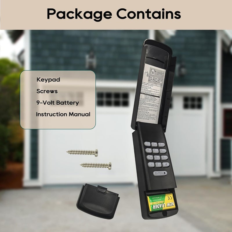 Iqqooe Black Garage Door Opener Keypad for liftmaster Chamberlain Craftsman Openers Produced Since 1993, Wireless Keyless Entry keypad, Replaces 877/878MAX, G940EV-P2, 877LM, 377LM, 977LM, 3-Year-Warranty - Image 5